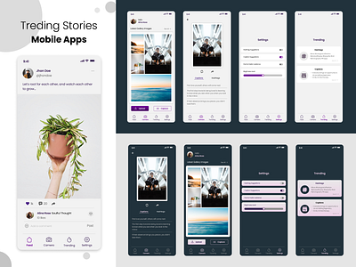 Trending Stories | Mobile Apps branding minimal mobile apps stories trending ui user experience user interface ux