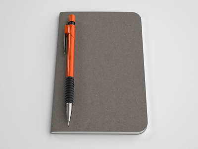 Notepad render maxwell render notebook pencil solidworks