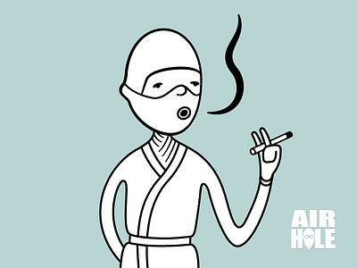 Ninja Smoke airhole character cigarette endeavor facemask illustration ninja smoke snowboard warning