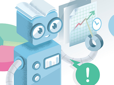 Making A Smarter Bot bot design flat illustration vector