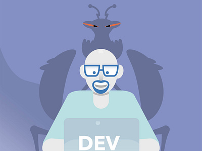 Happy Developer Day! 2d developer funny gift illustration vector