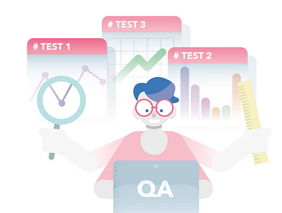 QA Test 2d development illustrations