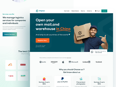 Logistics Services Landing Page figma graphic design green illustration landing page shipping web design