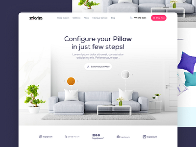 Pillows e-commerce website branding figma landing page ui ux design web design