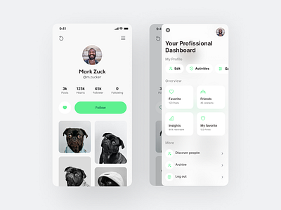 Social Media app - New side menu concept android instagram ios side menu ui ux