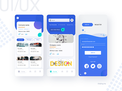 Laundry, cars washing ,booking app adobexd awesome concept design flat laundry new ui ux