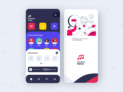 Music Maker App ; adobexd android app ios ui ux