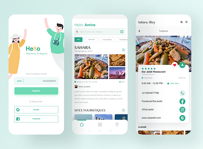 Traveling app , the best Tourist sites in one place . adobe xd android app app awesome design ios mobile app design travel app ui ui8 ux