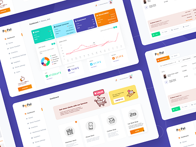 Dashboard Ecommerce - PocPal - adobexd dashboard figma flatdesign orange purple ui uxui