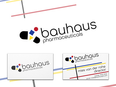bauhaus pharmaceuticals logo and business card