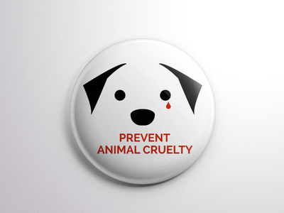 Prevent Animal Cruelty black crying dog logo pin pin badge red sad teardrop