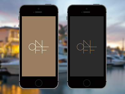 On Off app logo app logo luxury mobile service simple typography