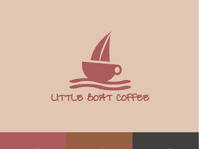 Little Boat Coffee logo coffee cup logo sailboat sea