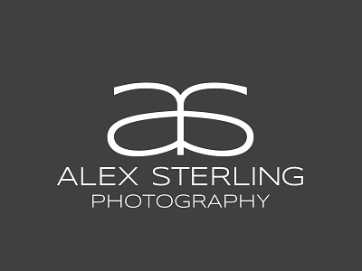 Alex Sterling logo black and white lettering letters logo photography simple typography