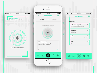 Translation App app design digital design ui design wireframe