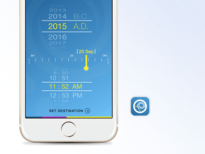 Chronos app design ios mobile time travel ui