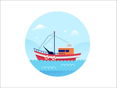 Boat animation app branding design flat icon identity illustration illustrator logo mobile typography ui web website