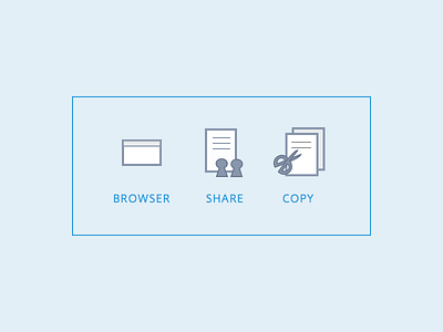 Browser, Share, and Copy illustration