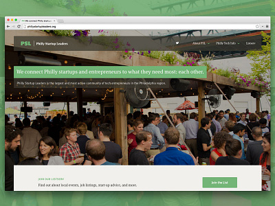 PSL homepage philly startup