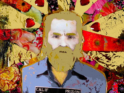 C.Manson bold charles manson collage colourful cult illustration mugshot prison