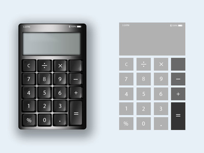 Calculator Screens - Challenge #4 app calculator app clean daily 100 dailyui digital flat interface design minimalism skeuomorph ui uidesign ux