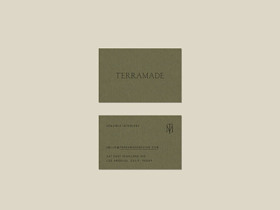 TerraMade Business Card blog design brand identity branding business card business card design interior design branding interior designer logotype typography