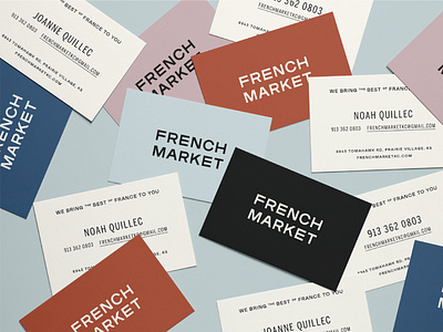 French Market Business Cards brand identity branding business card design business cards restaurant branding typography