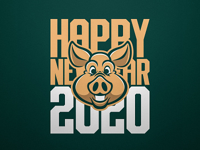 Happy New Year, Dribbble!! 2019 2020 2020 branding budapest design happy new year hungary illustration logo logo design new years day new years eve new years pig pig pork tgersdiy vector