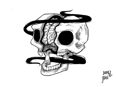 Inktober Build build bw doodle illustration inking inktober inktober2019 joandumez pen skull skull art skullart