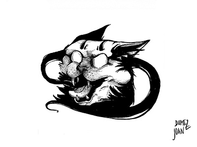 Inktober Wild bw cat doodle illustration inking inktober inktober2019 joandumez pen wild wildcat