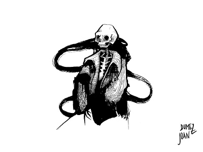 Inktober coat bw coat doodle illustration inking inktober inktober2019 joandumez pen skeleton