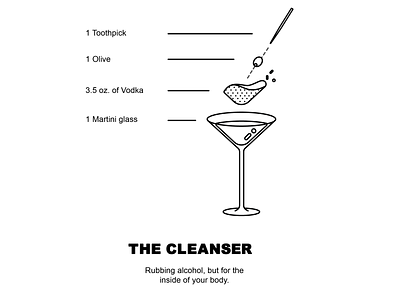 Quarantine cocktails design flat illustration minimal vector