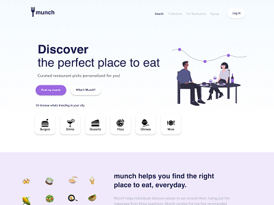 Munch - Crafting a better restaurant choosing experience eat food generation z ui ux web apps web design website