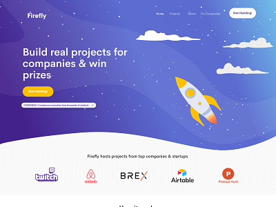 Firefly - Platform for companies to reach students challenges companies firefly students ui uiux web app web app design