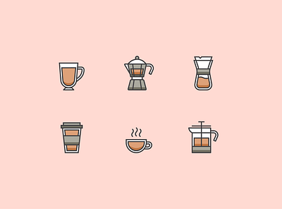 Coffee Icon Set graphic design icon illustration vector
