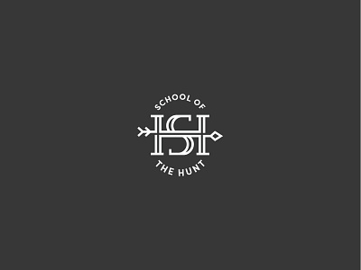 School of the Hunt arrows badge black branding crest design educational graphic design h logo hunting logo monogram resources s logo typography vector white