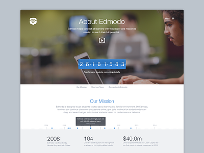 Edmodo About Page about blue edmodo interface marketing ui web webdesign website