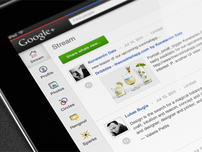 Google+ for iPad concept app blue design google interface ios ipad login plus ui