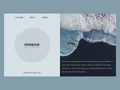 [Concept] OpenWater landing page concept demo design minimal minimalism web ui ux web website