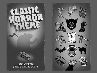 Classic horror Theme - Animated Sticker Pack animation horror illustration imessage iphone sticker pack stickers