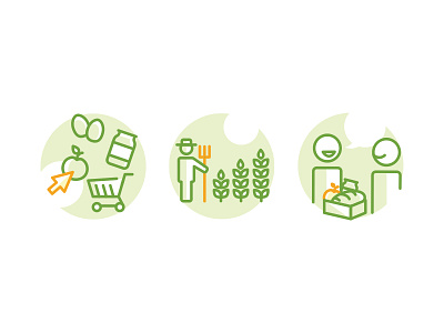 How it works? farmers food green how it works icon illustration lipiarz local market minimal