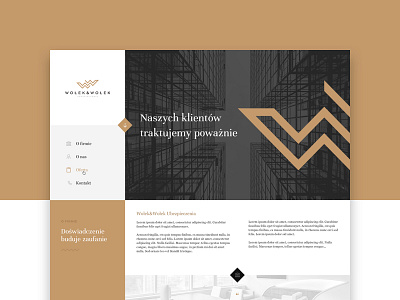 Wołek&Wołek - website classic dark gold grid insurance layout lipiarz logo minimal ui w