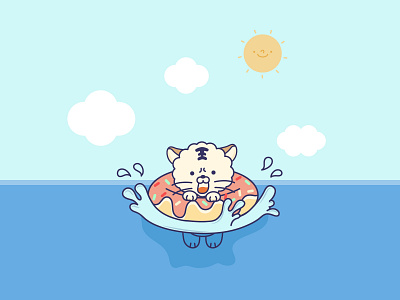 Swimming cat