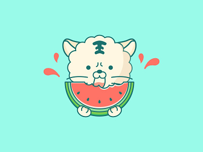 watermelon 2d branding flat illustration logo