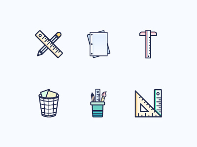 20190715 Stationery Icon 2d flat icon iconography iconset illustration logo ui ux