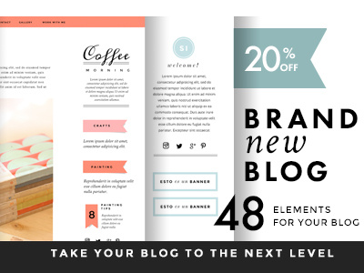 Brand New Blog add on blog blog elements blogger graphic design photoshop wordpress