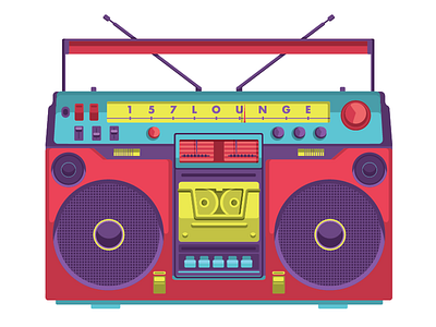 Rad Boombox 90s boombox bright illustration rad