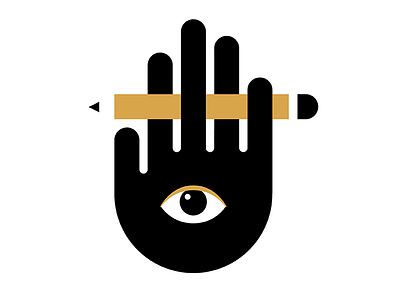 Trace branding eye flat hand icon identity illustration pencil