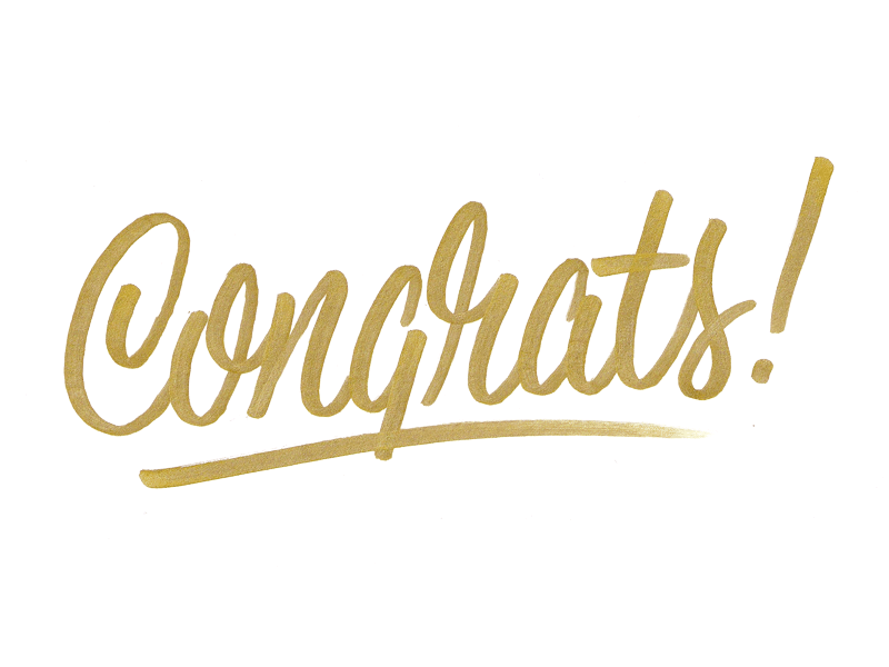 Congrats congratulations gold handlettering lettering script type typography