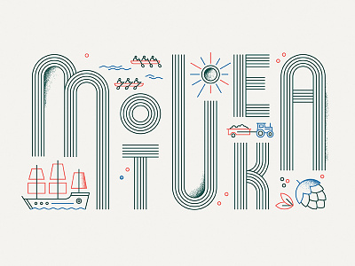 Motueka beer illustration lettering texture type
